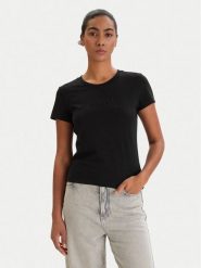 Armani Exchange T-Shirt XW002293 AF17173 UC001 Czarny Slim Fit. Czarne t-shirty damskie Armani Exchange, xl, bez wzorów, z bawełny, bez kołnierzyka. Za 282.64 zł.