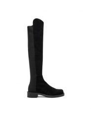 Stuart Weitzman Muszkieterki 5050 Bold Boot SG654 Czarny. Czarne kozaki damskie Stuart Weitzman, ze skóry, bez obcasa, na płaskiej podeszwie, bez zapięcia. Za 3,629.00 zł.