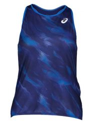Asics Top sportowy w kolorze granatowym rozmiar: S. Niebieskie koszulki sportowe damskie Asics, s, bez wzorów, z materiału, bez ramiączek, outdoorowe. Za 52.67 zł.