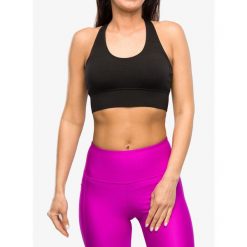 Stanik sportowy Mons Royale Stratos Merino Shift Sports Bra. Czarne biustonosze sportowe damskie Mons Royale, bez wzorów. Za 291.69 zł.
