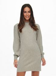JDY Sukienka dzianinowa 15238237 Szary Loose Fit. Szare sukienki damskie JDY, bez wzorów, z dzianiny, bez ramiączek. Za 59.99 zł.