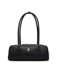 Tommy Hilfiger Torebka Th Grace Shoulder Bag AW0AW18748 Czarny. Czarne torebki klasyczne damskie Tommy Hilfiger, ze skóry, bez dodatków. Za 569.99 zł.