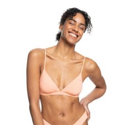 Góra od stroju kąpielowego ROXY Beach Classics TRI. Brązowe bikini Roxy, bez wzorów. Za 53.99 zł.