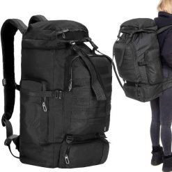Plecak 60 L turystyczny czarny. Czarne plecaki Springos, bez wzorów. Za 140.99 zł.