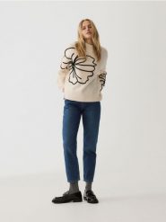 Jeansy mom fit - granatowy. Niebieskie jeansy damskie Reserved. W wyprzedaży za 99.99 zł.