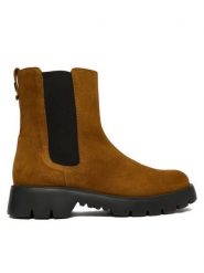 HÖGL Botki 0-102512-89000 Khaki. Brązowe botki damskie Högl, ze skóry, bez obcasa, na płaskiej podeszwie, bez zapięcia. Za 849.99 zł.