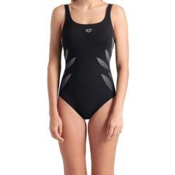 Strój Kąpielowy damski Arena Swimsuit Milena Wing. Czarne stroje jednoczęściowe Arena, z aplikacjami. Za 249.99 zł.