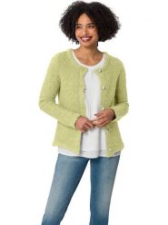 Heine Kardigan w kolorze zielonym rozmiar: 42. Zielone kardigany damskie Heine, bez wzorów. Za 78.99 zł.