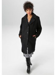 Aniston Płaszcz pluszowy w kolorze czarnym rozmiar: 48. Czarne płaszcze damskie Aniston, bez wzorów, z puchu, bez kaptura. Za 134.85 zł.