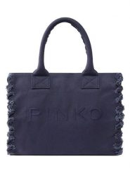 Pinko Shopper bag w kolorze granatowym - 47 x 38 x 17 cm rozmiar: onesize. Niebieskie shopper bag Pinko, bez wzorów, z materiału, bez dodatków. Za 436.09 zł.
