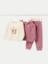 Mayoral Komplet bluza, bluzka i spodnie 2825 Różowy Regular Fit. Czerwone bluzki i koszule dziewczęce Mayoral, bez wzorów, z bawełny. Za 139.99 zł.