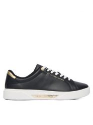 Tommy Hilfiger Sneakersy Essential Chic Court Sneaker FW0FW09019 Czarny. Czarne obuwie sportowe damskie Tommy Hilfiger, ze skóry, bez zapięcia. Za 489.99 zł.