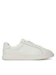 Calvin Klein Sneakersy Low Pro Cups Lace Up Lth Aop HW0HW02817 Biały. Białe obuwie sportowe damskie Calvin Klein, ze skóry, bez zapięcia. Za 299.99 zł.