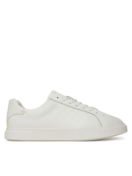 Calvin Klein Sneakersy Low Pro Cups Lace Up Lth Aop HW0HW02817 Biały. Białe obuwie sportowe damskie Calvin Klein, ze skóry, bez zapięcia. Za 239.99 zł.