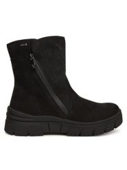 Caprice Botki 9-26437-41 Czarny. Czarne botki damskie Caprice, ze skóry, bez obcasa, na płaskiej podeszwie, bez zapięcia. Za 489.99 zł.