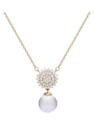 U.S. Polo Assn. Pozłacany naszyjnik perłą i kryształami - dł. 40 cm rozmiar: onesize. Białe naszyjniki damskie U.S. Polo Assn., z kryształem, metalowe. Za 86.99 zł.