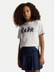 Polo Ralph Lauren T-Shirt 313A11851001 Biały Regular Fit. Białe koszulki i t-shirty dziewczęce Polo Ralph Lauren, bez wzorów, z bawełny, bez kołnierzyka, bez ramiączek. Za 339.99 zł.