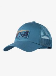 Czapka z daszkiem Buff Explore Trucker Cap - nidus blue L-XL. Niebieskie czapki z daszkiem damskie Buff, bez wzorów, z bawełny. Za 139.99 zł.