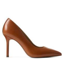 Szpilki LAUREN RALPH LAUREN. Brązowe szpilki damskie Lauren Ralph Lauren, bez wzorów, bez obcasa, na szpilce, bez zapięcia. Za 684.99 zł.