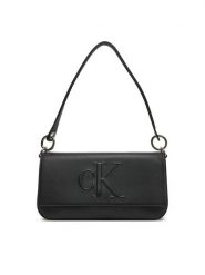 Calvin Klein Jeans Torebka Sculpted Flap Shoulder Pouch LV04K3148G Czarny. Czarne torebki klasyczne damskie Calvin Klein Jeans, z jeansu, bez dodatków. Za 279.99 zł.