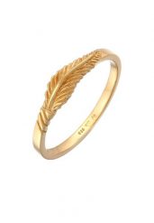 Elli Damski pióro Boho Trend Festival w pozłacanym srebrze 925 Sterling Silver Pierścionki 1 ct. Szare pierścionki damskie Elli, pozłacane. Za 207.39 zł.