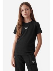 Reebok T-Shirt RK95028CCG Czarny Regular Fit. Czarne koszulki i t-shirty dziewczęce Reebok, bez wzorów, z bawełny, bez kołnierzyka, bez ramiączek. Za 49.99 zł.