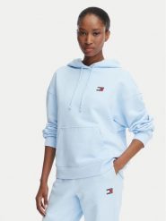 Tommy Jeans Bluza DW0DW19414 Niebieski jasny Regular Fit. Niebieskie bluzy damskie Tommy Jeans, xs, bez wzorów, z bawełny, bez kaptura. Za 409.99 zł.