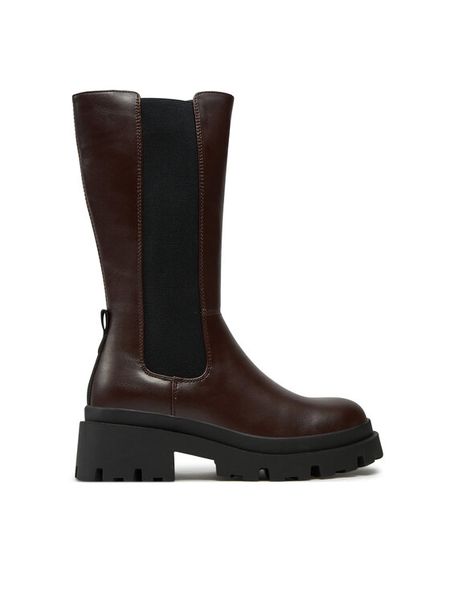 ONLY Kozaki 15304996 Brązowy. Brązowe kozaki damskie Only, ze skóry, bez obcasa, na płaskiej podeszwie, bez zapięcia. Za 279.99 zł.