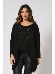 Plus Size Company Sweter "Inga" w kolorze czarnym rozmiar: 42/44. Czarne swetry klasyczne damskie Plus Size Company, plus size, ze splotem, bez kołnierzyka, plus size. Za 118.56 zł.
