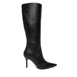 Kozaki Guess. Czarne kozaki damskie Guess, bez obcasa, na szpilce, bez zapięcia. Za 1,259.00 zł.