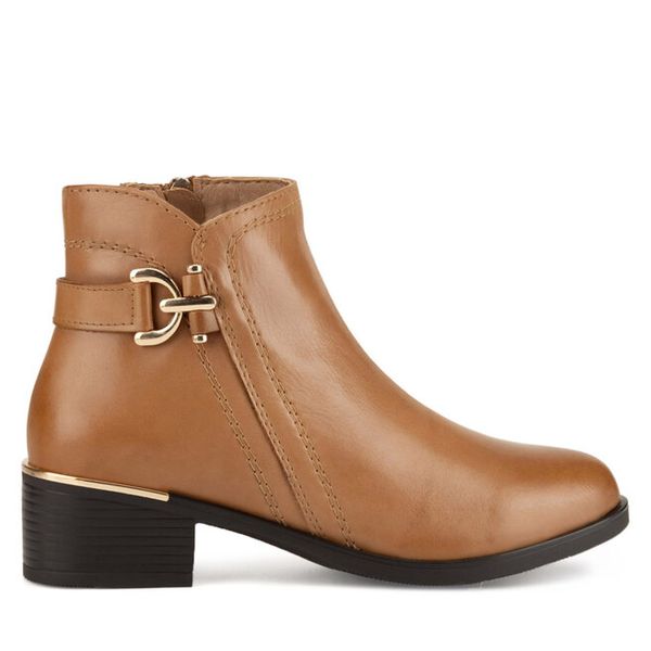 Botki Lasocki. Brązowe botki damskie Lasocki, bez obcasa, na słupku, bez zapięcia. Za 259.99 zł.