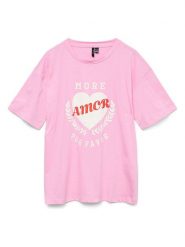 Vero Moda Koszulka w kolorze jasnoróżowym rozmiar: XS. Różowe bluzki damskie Vero Moda, xs, bez wzorów, z bawełny, bez kołnierzyka, bez ramiączek. Za 35.10 zł.