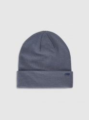 4F Czapka beanie w kolorze niebieskoszarym rozmiar: onesize. Niebieskie czapki damskie 4F, bez wzorów, ze splotem. Za 19.95 zł.