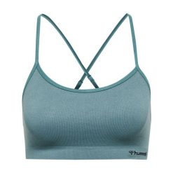 Bezszwowy biustonosz dla kobiet Hummel Juno. Niebieskie obuwie sportowe damskie Hummel, bez zapięcia, na fitness i siłownię. Za 113.50 zł.