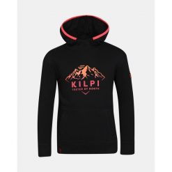 Felpa con cappuccio in cotone da ragazza Kilpi NORTHEN-JG. Czarne swetry klasyczne damskie Kilpi, bez kołnierzyka. Za 267.13 zł.