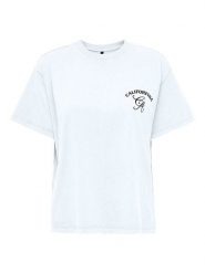 ONLY Koszulka w kolorze białym rozmiar: XS. Białe bluzki damskie Only, xs, bez wzorów, z bawełny, bez kołnierzyka, bez ramiączek. Za 43.99 zł.