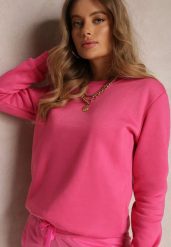 Fuksjowa Bluza Hullu. Czerwone bluzy damskie Renee, na jesień, l, bez wzorów, z dzianiny, bez kaptura. Za 34.99 zł.