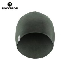 Czapka rowerowa, do biegania, sportowa, pod kask, elastyczna ROCKBROS wełna. Zielone czapki damskie ROCKBROS, na zimę, bez wzorów, z elastanu. Za 42.99 zł.
