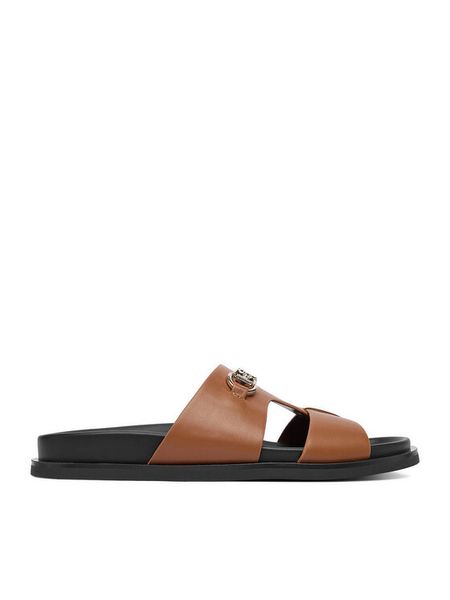 Nine West Klapki CEO-JDNW-05 Brązowy. Brązowe klapki damskie Nine West, bez wzorów, ze skóry, bez obcasa, bez zapięcia. Za 99.99 zł.
