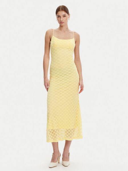 Bardot Sukienka koktajlowa 57998DB1 Żółty Regular Fit. Żółte sukienki damskie Bardot, bez wzorów, z bawełny, wizytowe, bez ramiączek. Za 229.99 zł.