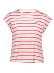 Pepe Jeans Koszulka w kolorze biało-czerwonym rozmiar: S. Białe bluzki damskie Pepe Jeans, s, bez wzorów, z bawełny, bez kołnierzyka, bez ramiączek. Za 114.17 zł.