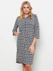 &Co Woman Sukienka "Lolly" w kolorze granatowo-kremowym rozmiar: XXL. Brązowe sukienki damskie &Co Woman, bez wzorów, bez ramiączek. Za 232.95 zł.