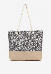 Szara Plażowa Torebka Typu Shopper ze Sznurkiem Reveirra. Szare shopper bag Renee, bez wzorów, bez dodatków. Za 39.99 zł.