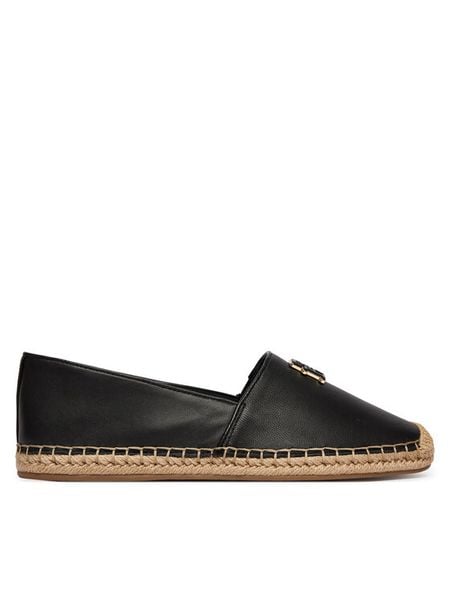 Tommy Hilfiger Espadryle Th Logo Leather Espadrille FW0FW09246 Czarny. Czarne espadryle damskie Tommy Hilfiger, bez wzorów, bez obcasa. Za 369.99 zł.