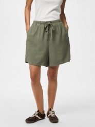 Pieces Szorty w kolorze khaki rozmiar: M. Brązowe szorty damskie Pieces, bez wzorów. Za 65.85 zł.
