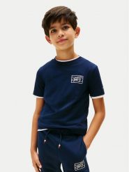 Tommy Hilfiger T-Shirt Varsity Print KB0KB09932 Granatowy Regular Fit. Niebieskie t-shirty i koszulki chłopięce Tommy Hilfiger, bez wzorów, z bawełny, bez kołnierzyka, bez ramiączek. Za 109.99 zł.