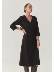 TATUUM Sukienka w kolorze ciemnobrązowym rozmiar: 38. Brązowe sukienki damskie TATUUM, bez wzorów, bez ramiączek. Za 226.24 zł.