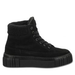 Botki Gant. Czarne botki damskie Gant, bez obcasa, na płaskiej podeszwie, bez zapięcia. Za 429.99 zł.