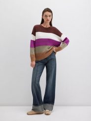 MAVI Sweter w kolorze brązowo-fioletowo-oliwkowym rozmiar: S. Brązowe swetry klasyczne damskie Mavi, s, z bawełny, bez kołnierzyka. Za 139.95 zł.