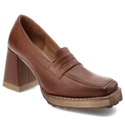 Brązowe Stylowe Półbuty Damskie Exquisite. Brązowe półbuty damskie EXQUISITE, na wiosnę, bez wzorów, ze skóry, bez obcasa, na obcasie, bez zapięcia. Za 349.00 zł.
